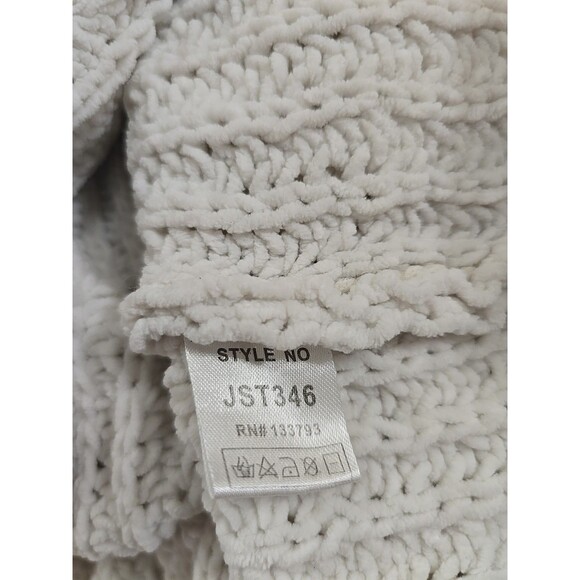 POL Minimalist Oversized Chunky Knit Sleeveless Long Tunic Sweater Women M Cream - Picture 7 of 7